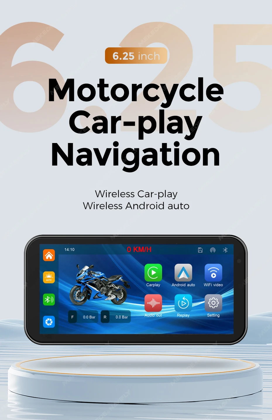 Écran de navigation CarPlay Android Auto moto monté pour aprilia etx 350 e