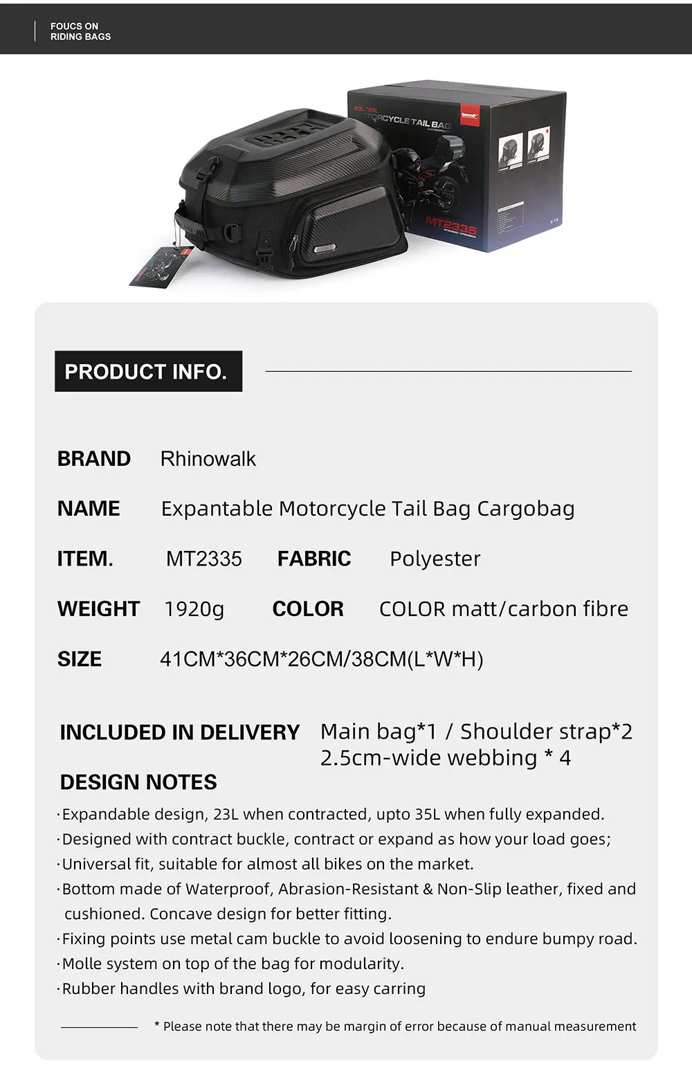 Sac de selle arrière POUR MOTO image 13