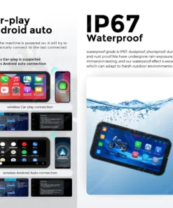 Portable 6.25" IP67 Waterproof Motorcycle GPS Navigation with Wireless CarPlay & Android Auto FOR MOTORCYCLE